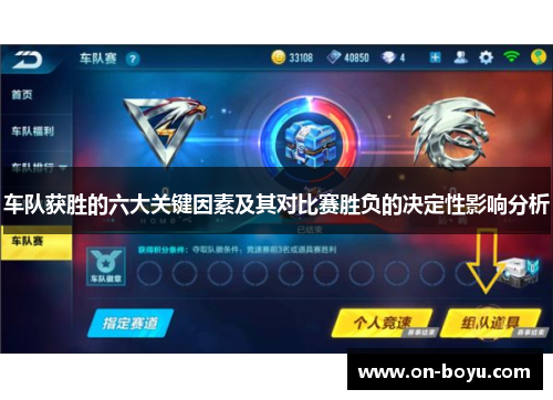 车队获胜的六大关键因素及其对比赛胜负的决定性影响分析