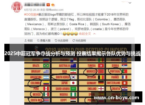 2025中超冠军争夺战分析与预测 投票结果揭示各队优势与挑战